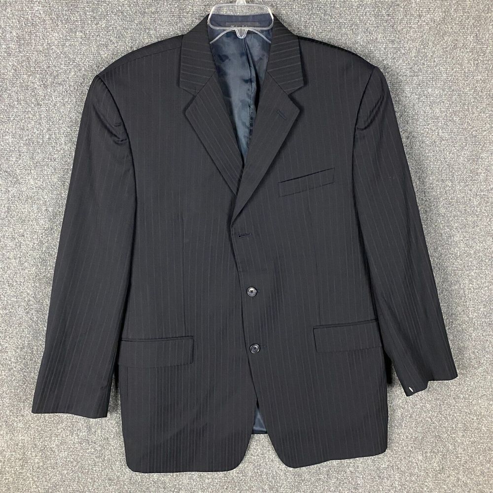 Calvin Klein Blazer Suit Men's 43R Striped‎ 100% Wool 3 Buttons Adults
